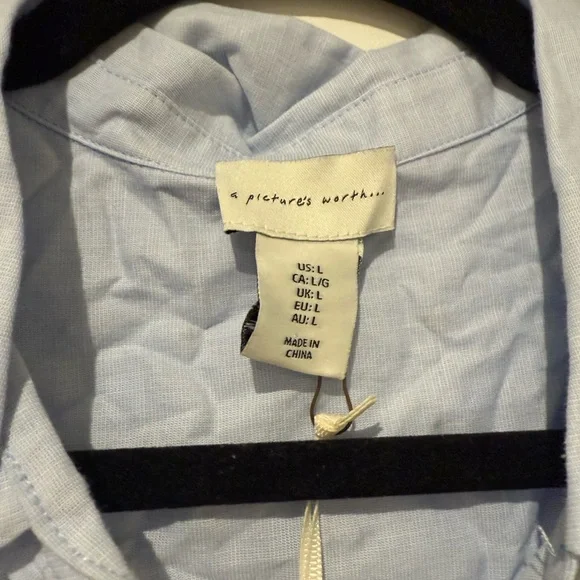 Sky Blue Casual Button Down Shirt - Picture 2 of 4